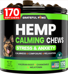 Grateful Pawz galletas calmantes en tarro para perros, reducción de ansiedad