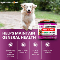 Grateful Pawz piel y pelaje saludables gracias a Omega-3 y condroitina