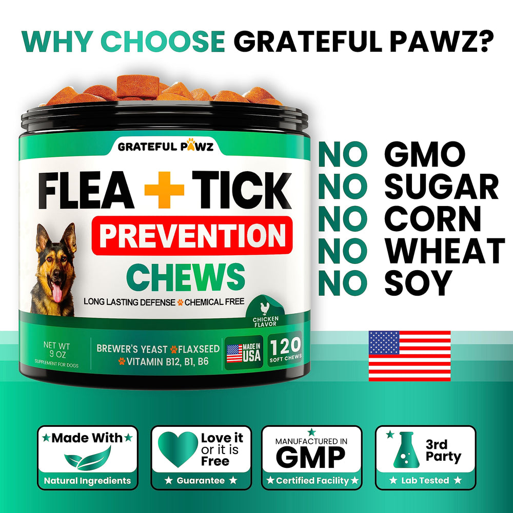Tabletas Grateful Pawz para todas las razas, uso diario cómodo.