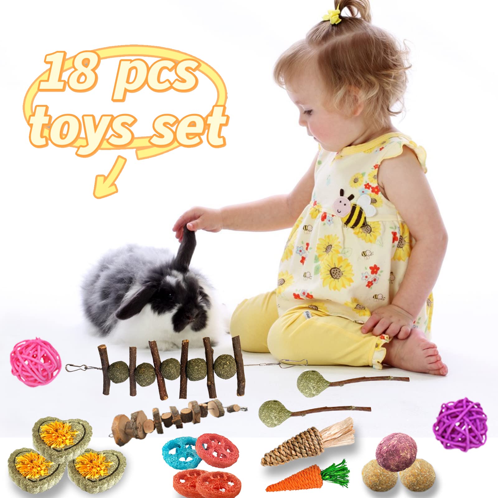 Grddaef juguetes-de-lufa, materiales naturales para masticar y explorar de forma segura.