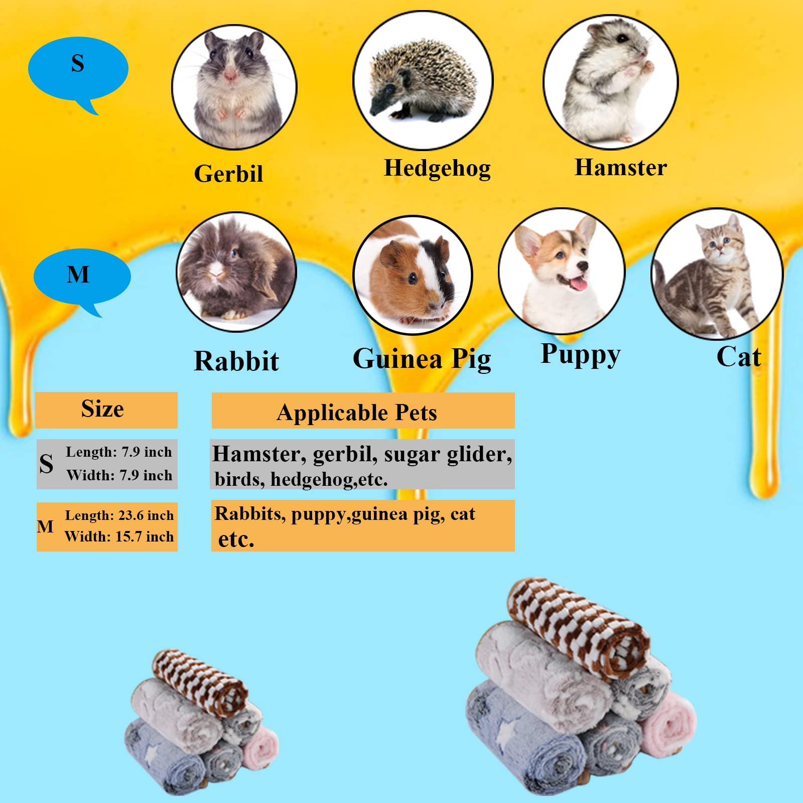 Grddaef manta 60x40 cm, ideal como cama para mascotas pequeñas