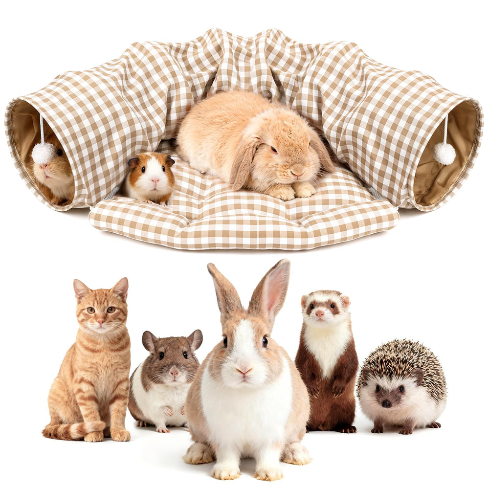 Greatbond cama-tunel para conejo con cama acolchada