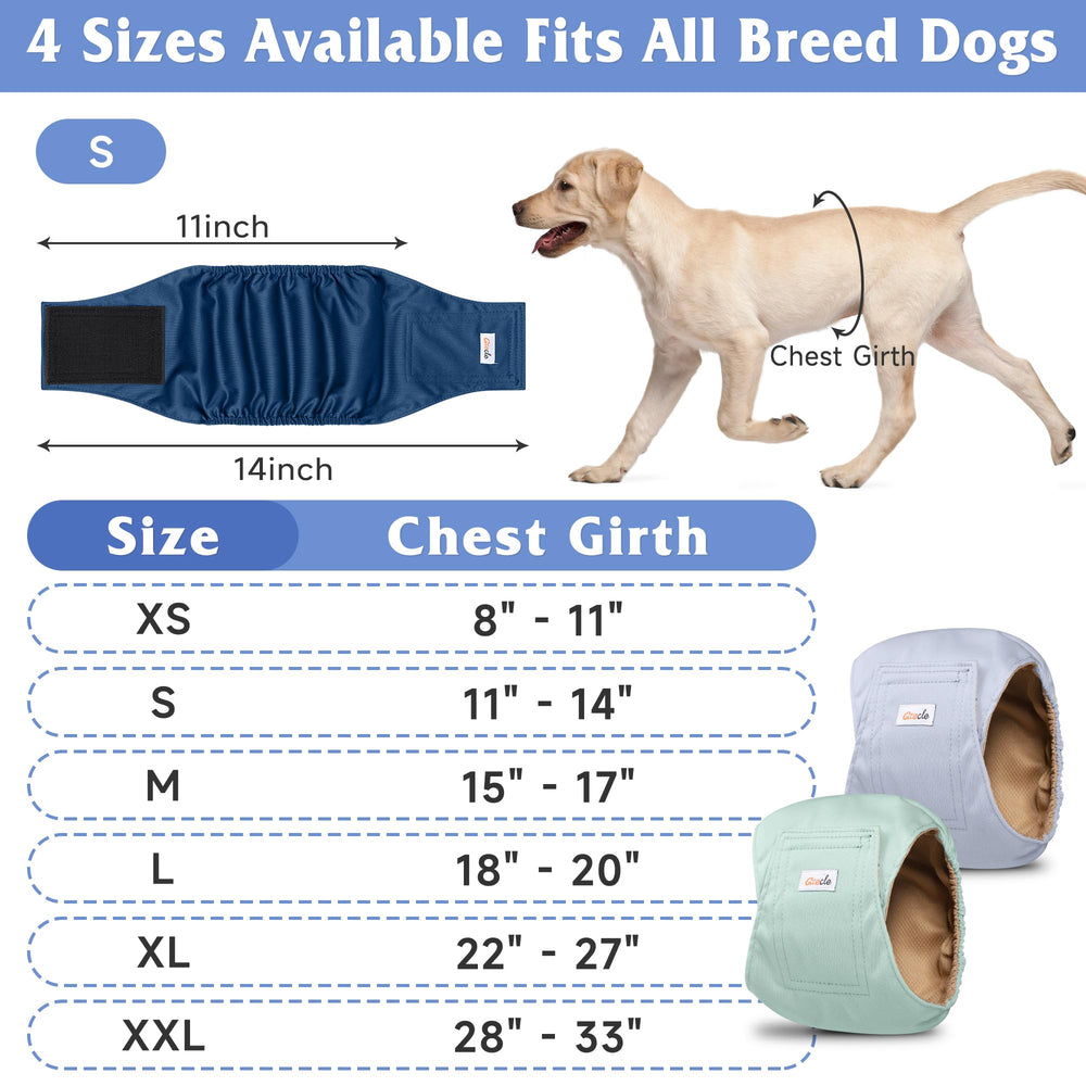 Grecle banda abdominal para perros con cierre de velcro de doble costura.