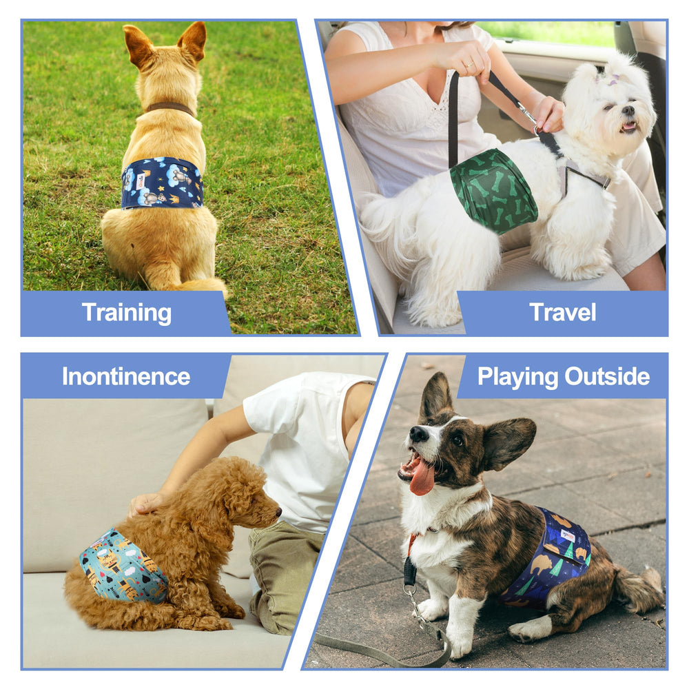 Grecle pañales para perro macho, lavables a máquina para uso diario