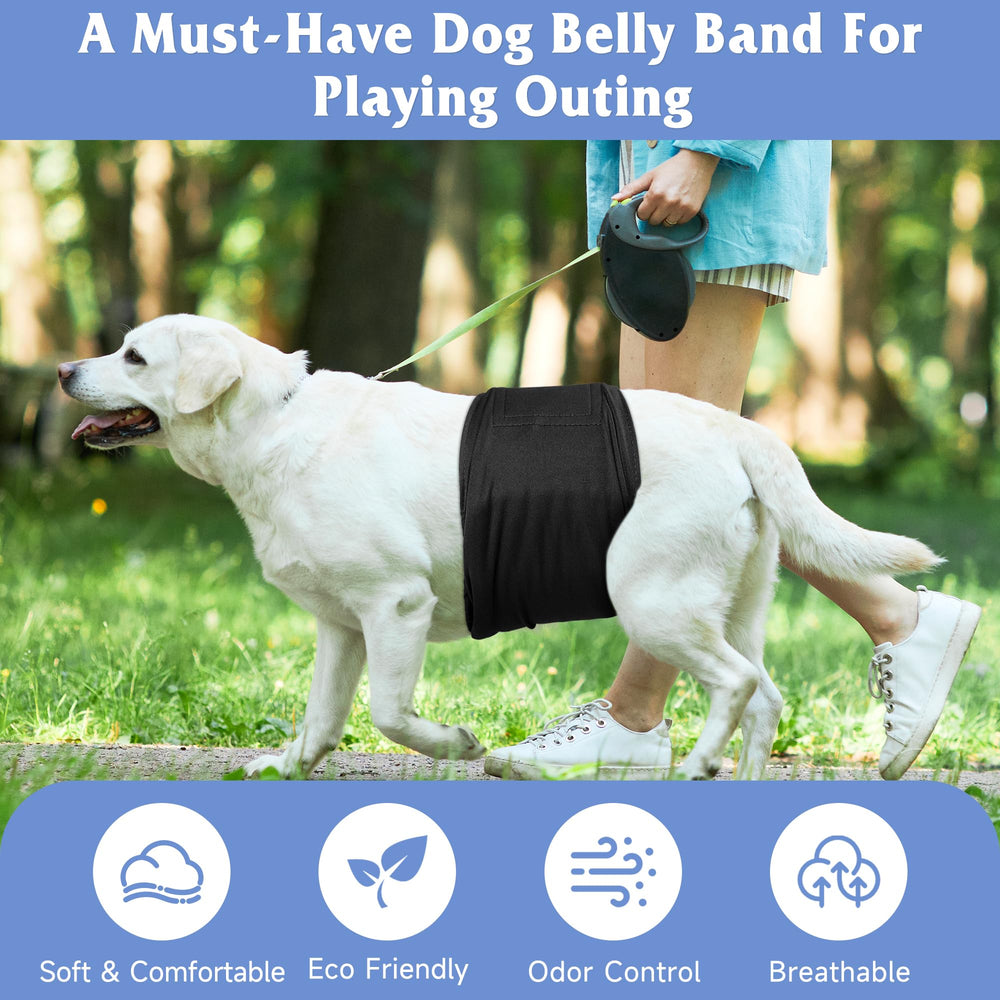 Grecle pañales para perro macho, diseño negro XL para razas grandes