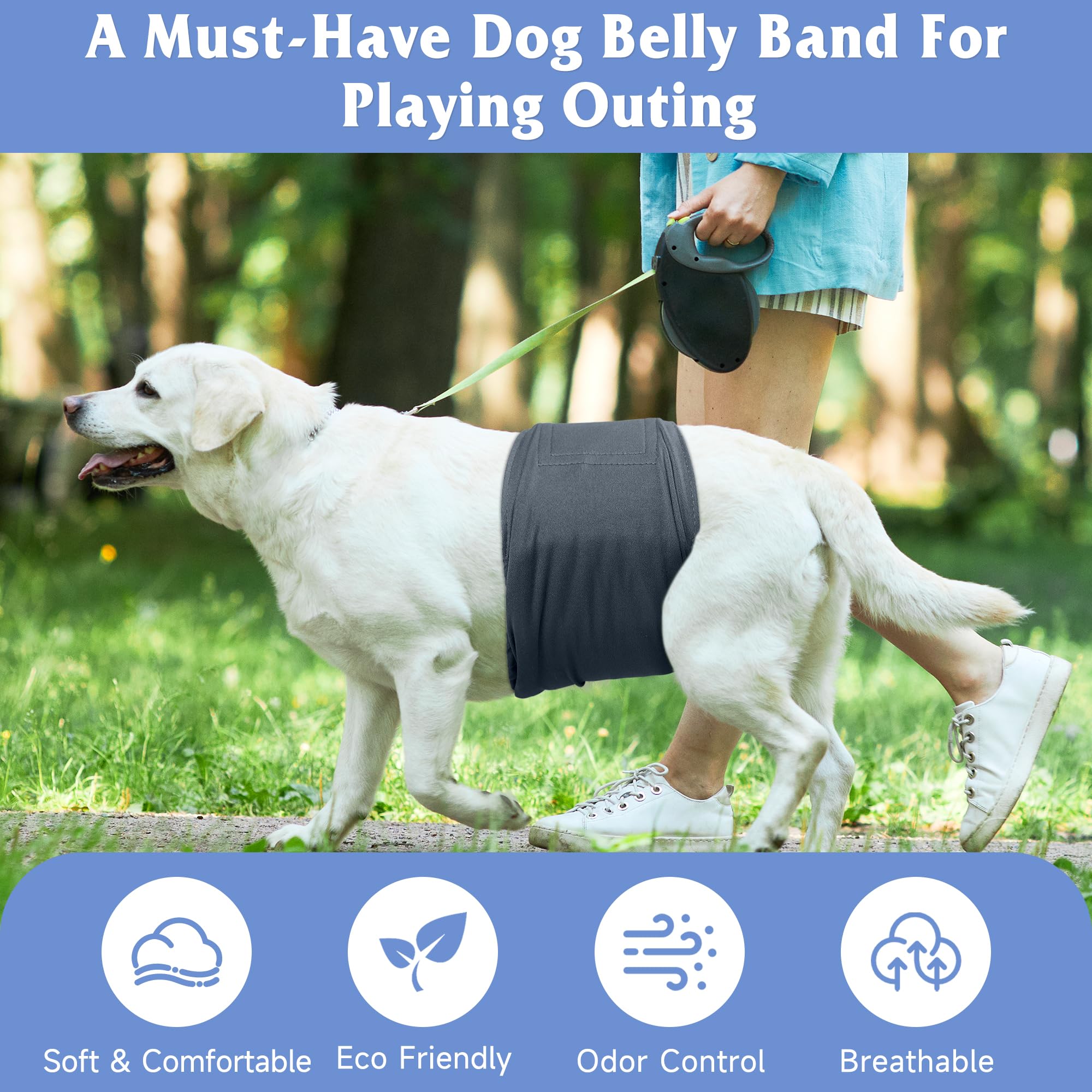 Grecle panales para perros machos durables y lavables a 30°C.