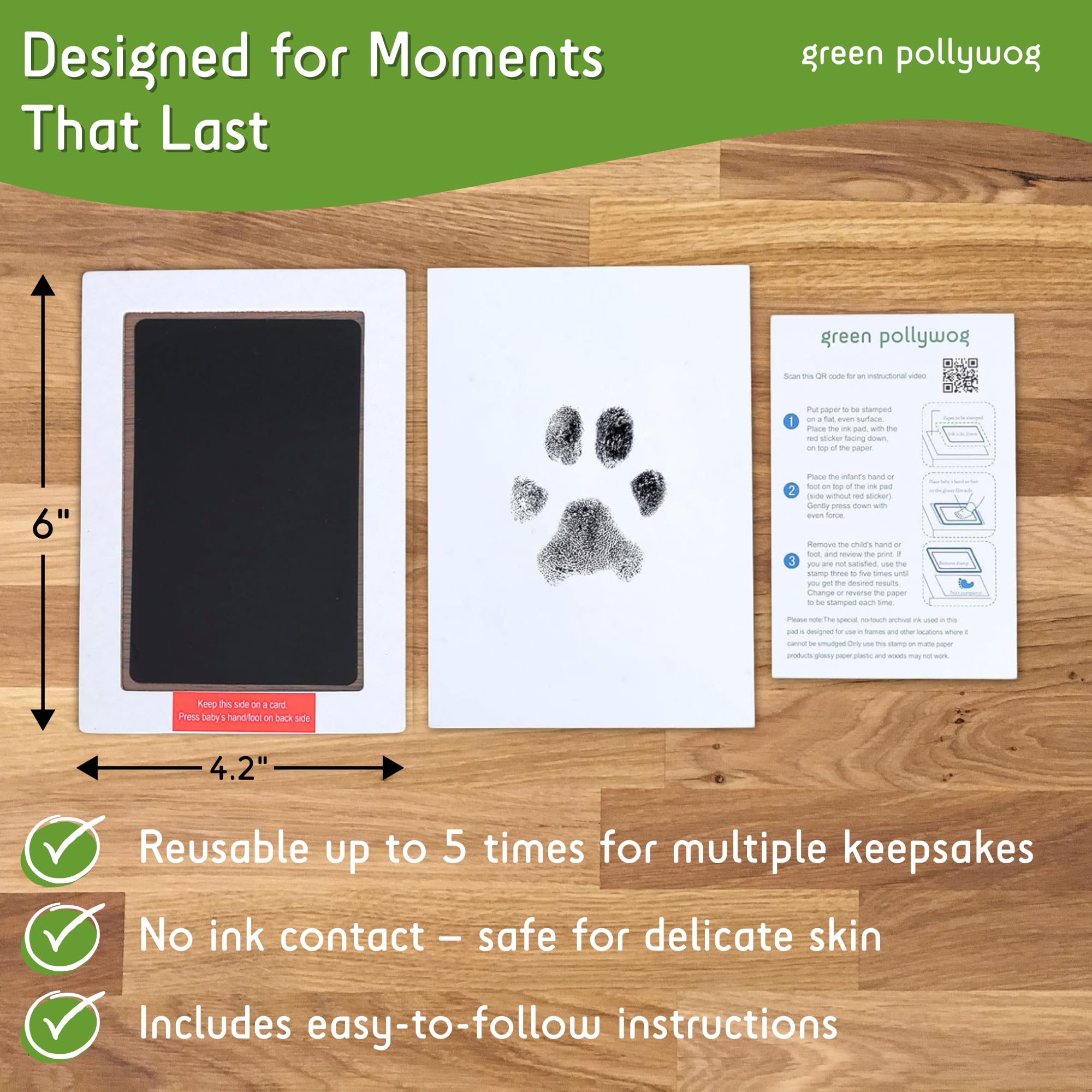 Green Pollywog kit de estampado sin tinta para mascotas