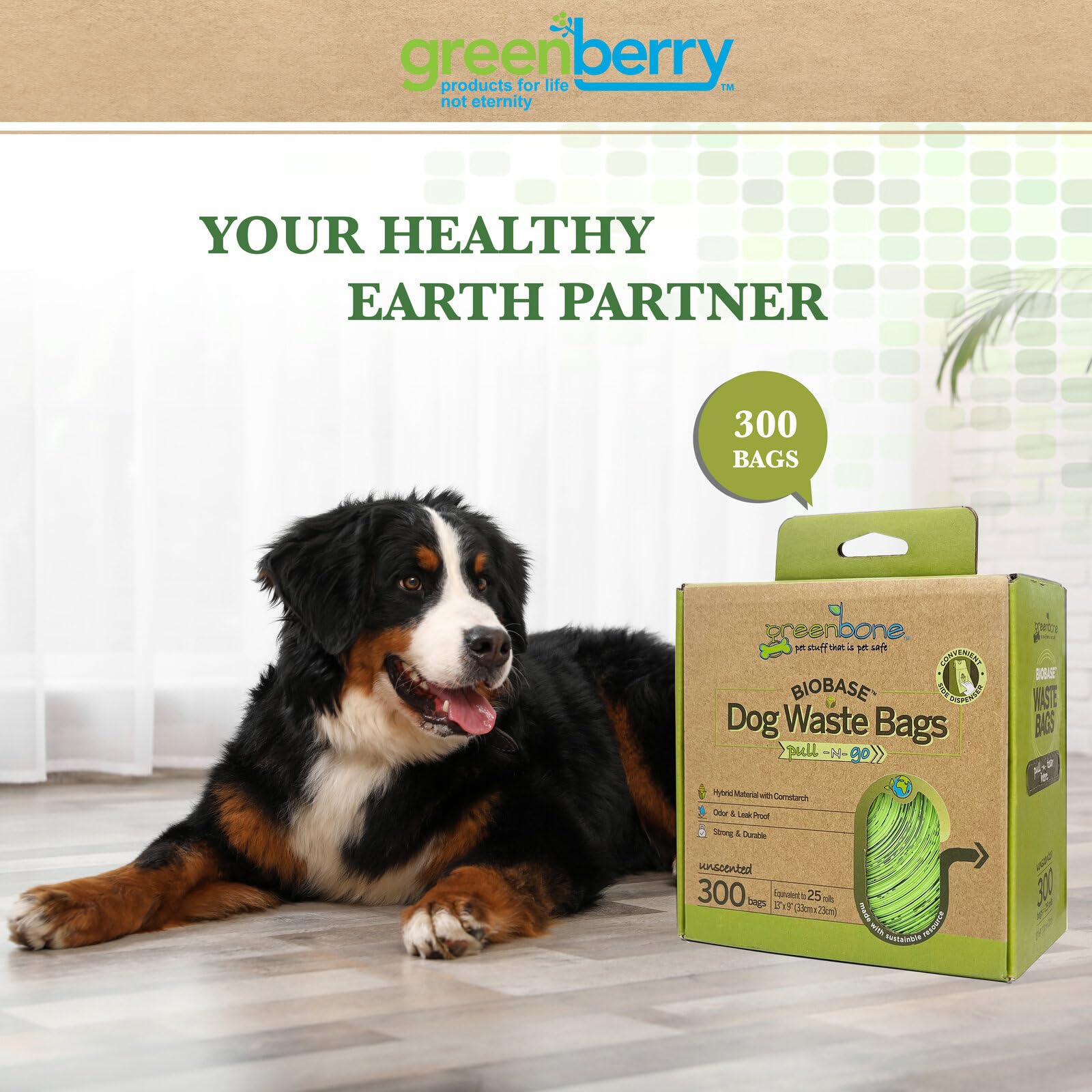 Greenbone BioBase bolsas para residuos de mascotas, uso diario en casa