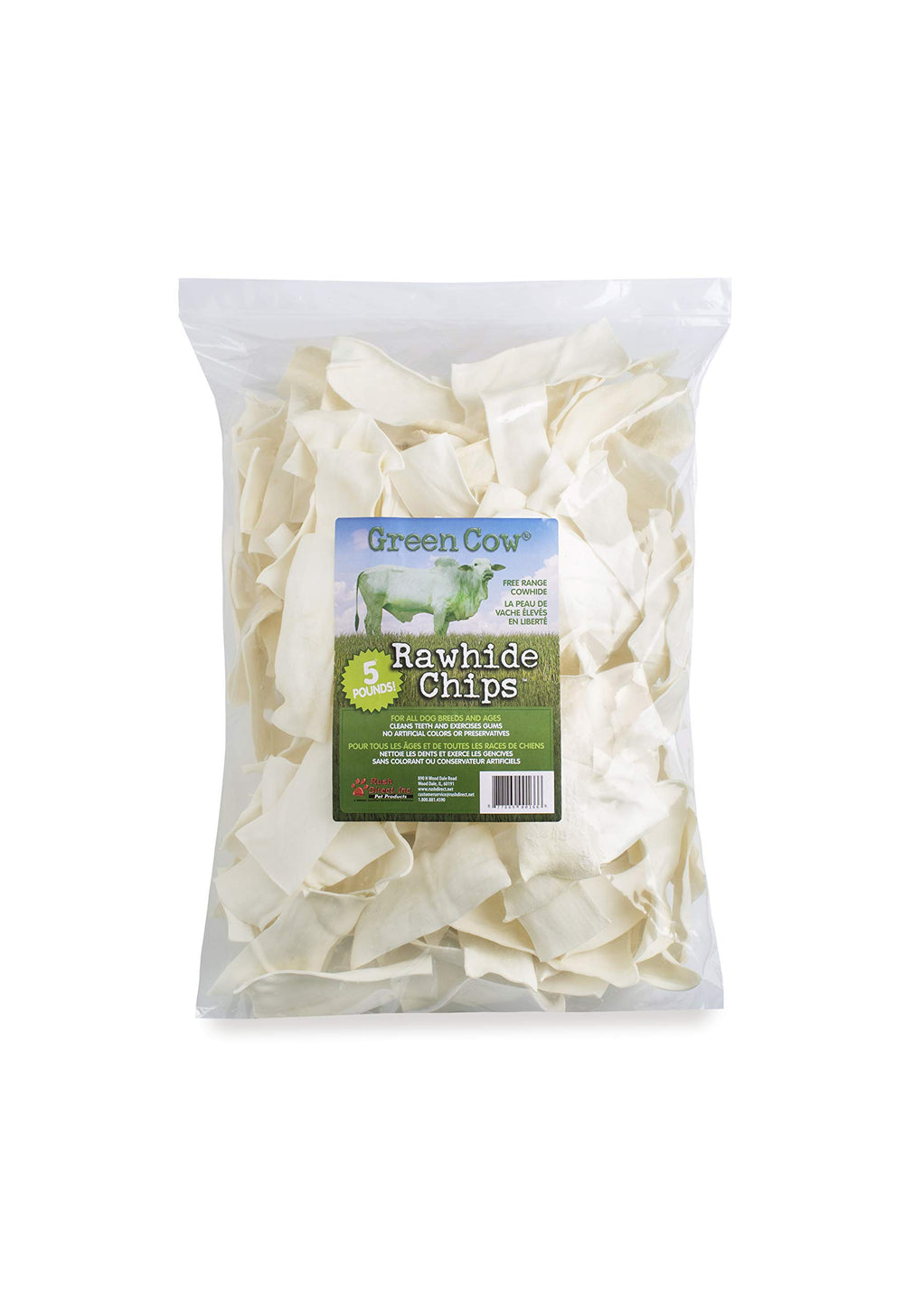 Greencow chips de cuero crudo, opción a granel para dueños con varias mascotas.