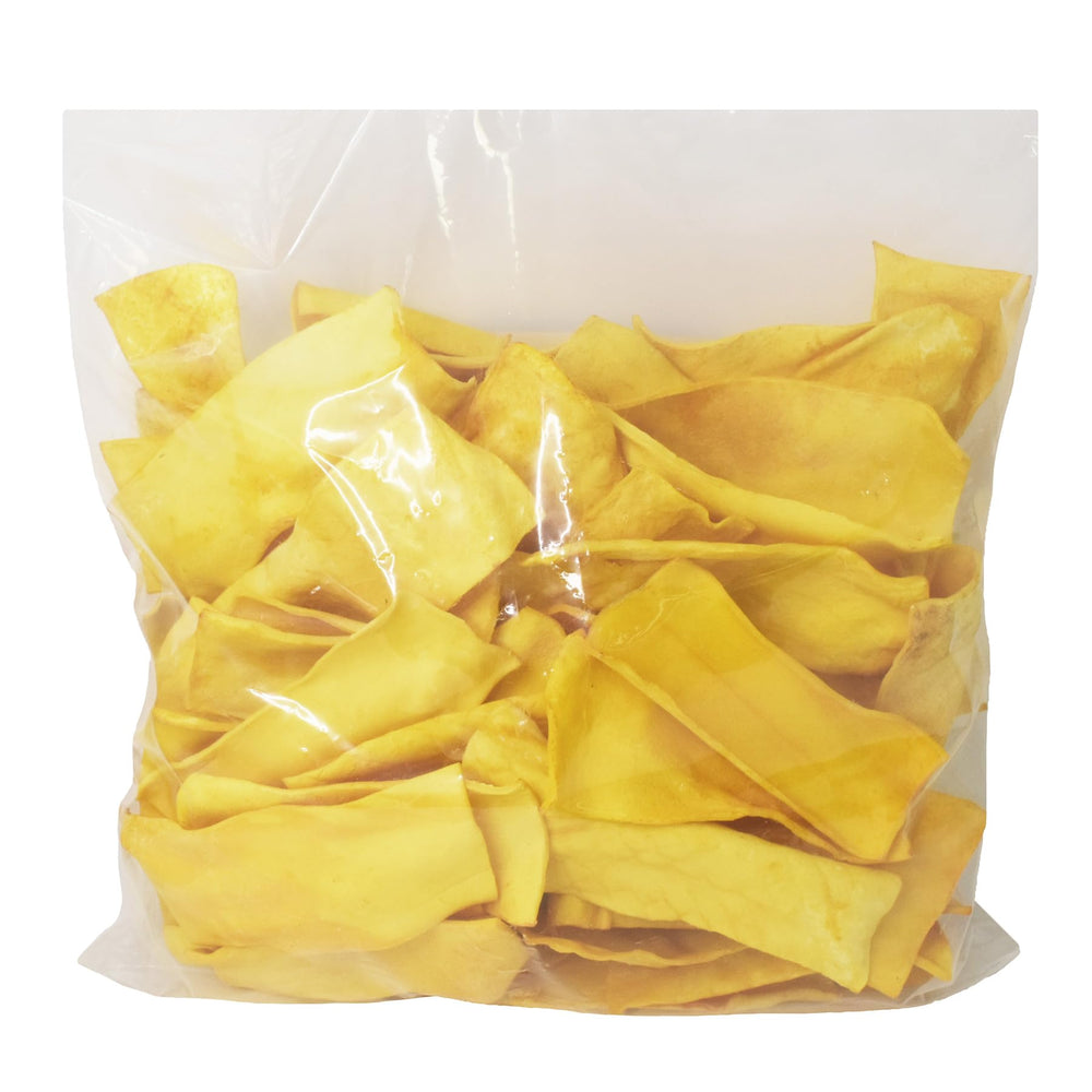 GreenCow Rawhide Chips cuidado dental al masticar como rutina.