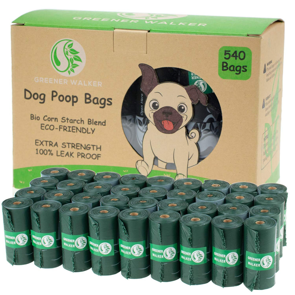 GREENER WALKER: conjunto de 540 bolsas para excremento de perro listo para paseos.