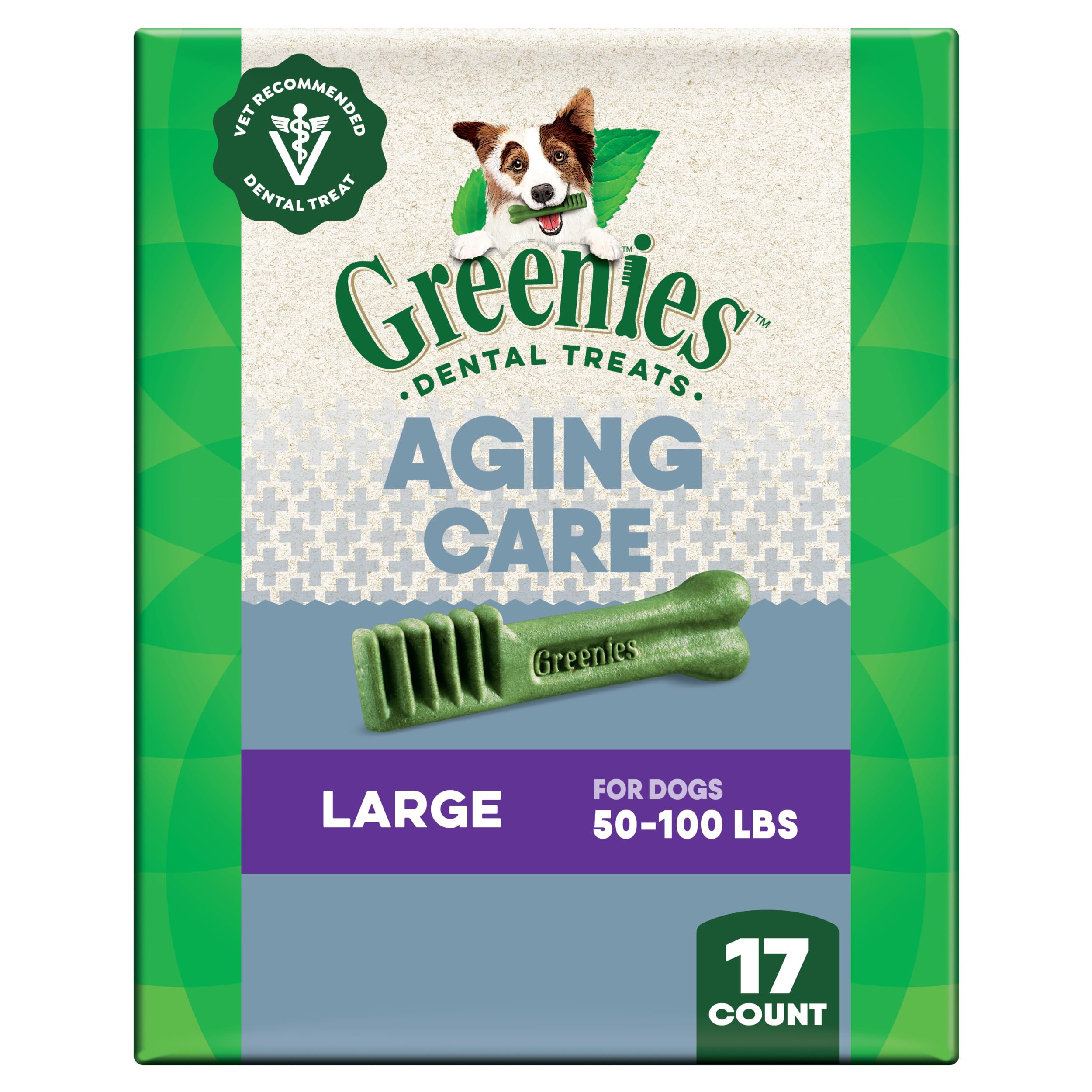 Greenies Aging Care dulces dentales para perro grande con diseño tipo cepillo