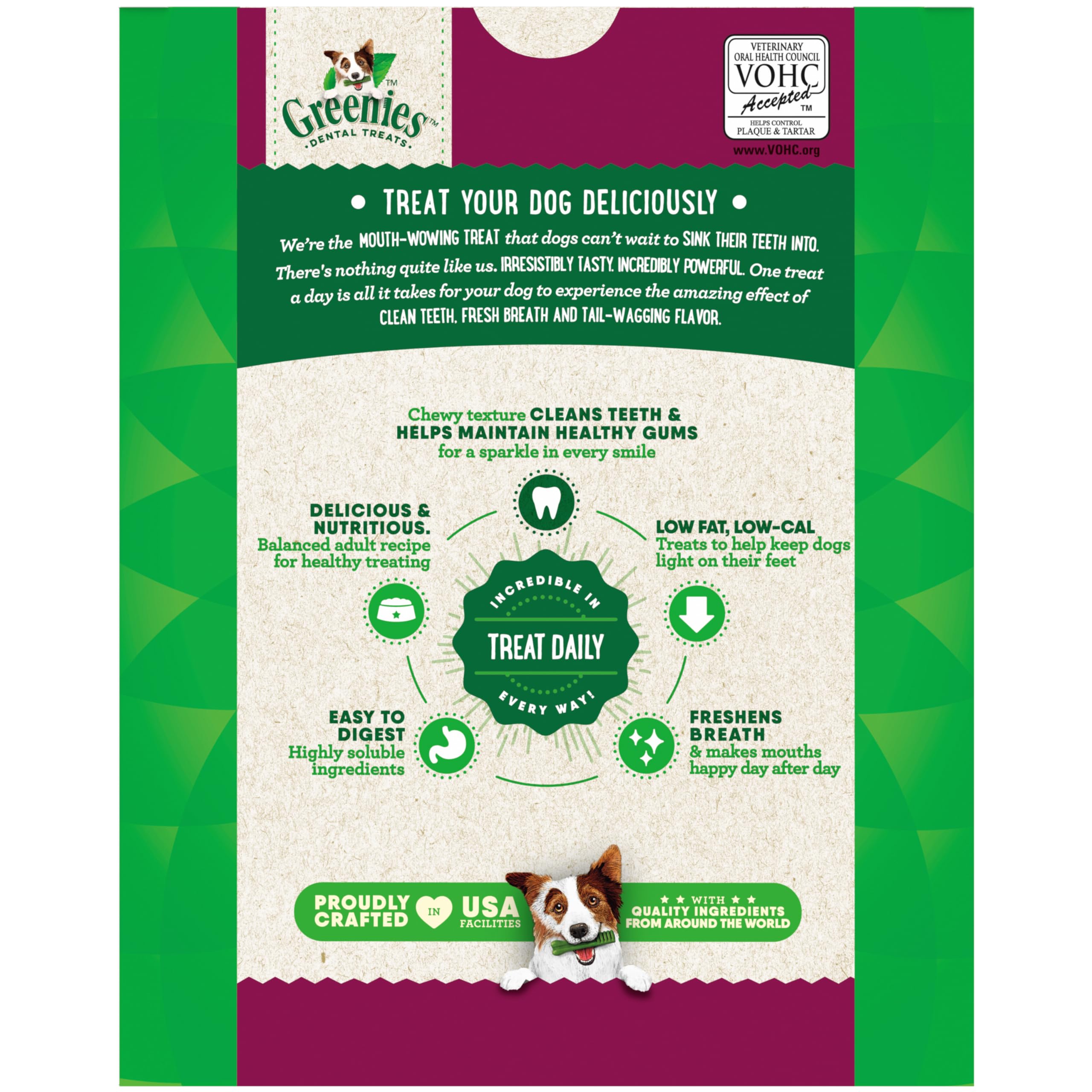 Greenies aliento más fresco para perros, complemento diario de cuidado dental