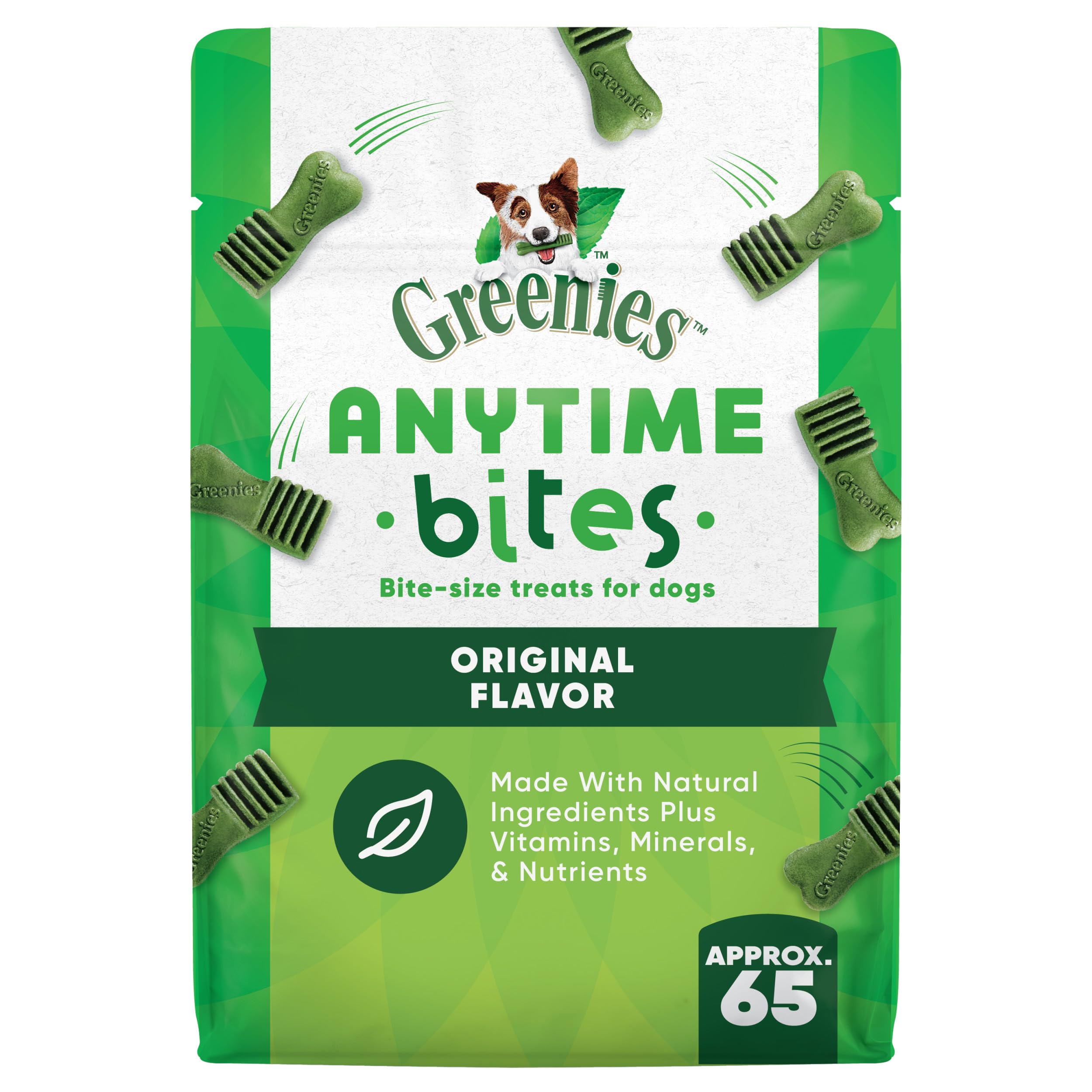 Greenies Anytime Bites: bocadillos pequeños para premiar durante el adiestramiento canino.