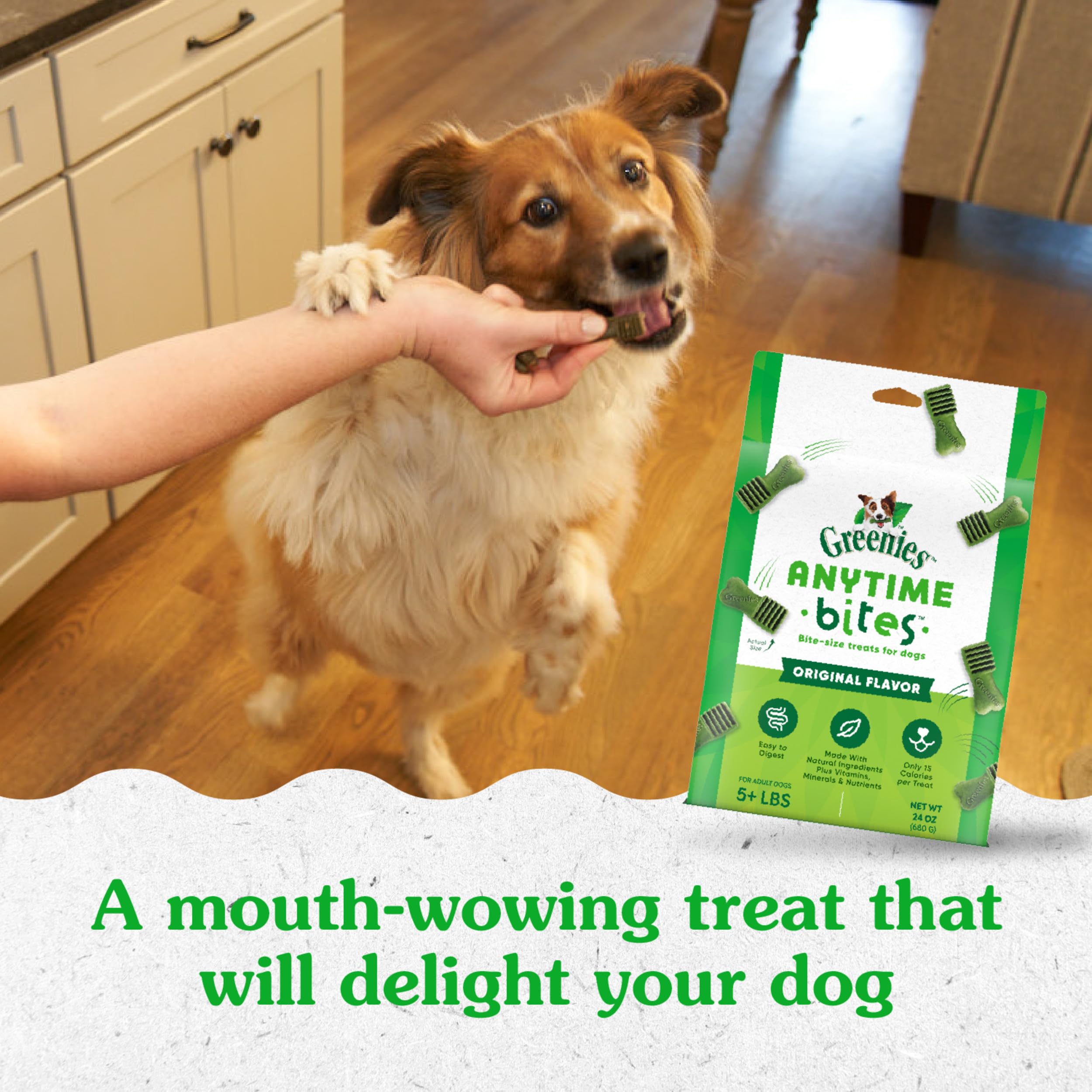 Greenies Anytime Bites: fácil digestión, pensado para perros con sensibilidad.