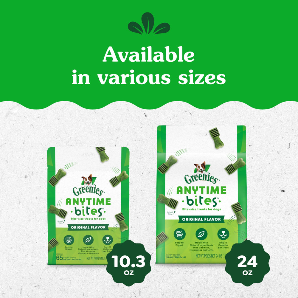 Greenies Anytime Bites: ideal para snacks diarios gracias a su tamaño práctico.