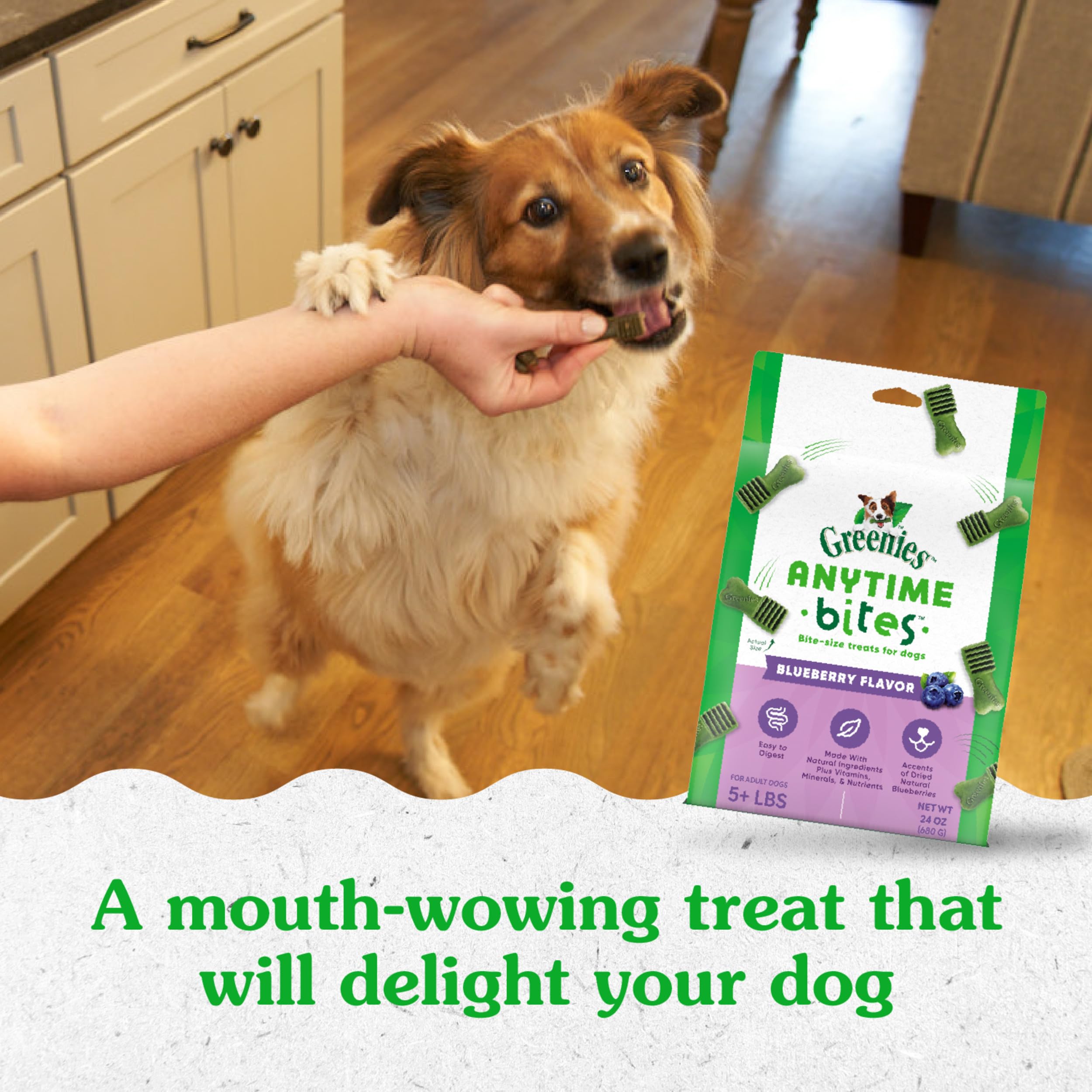 Greenies Anytime Bites hechos en EEUU, calidad de los ingredientes de origen mundial