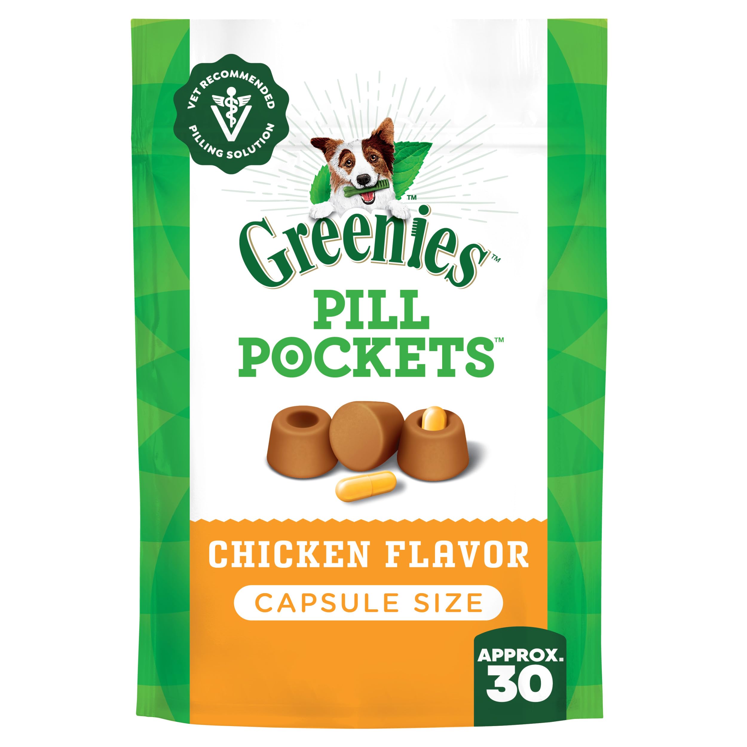 Greenies bolsillos pastillas, paquete de 7,9 oz para medicación sin desorden