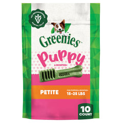 Greenies cachorro dentales tamaño pequeño 6oz para limpieza dental diaria.