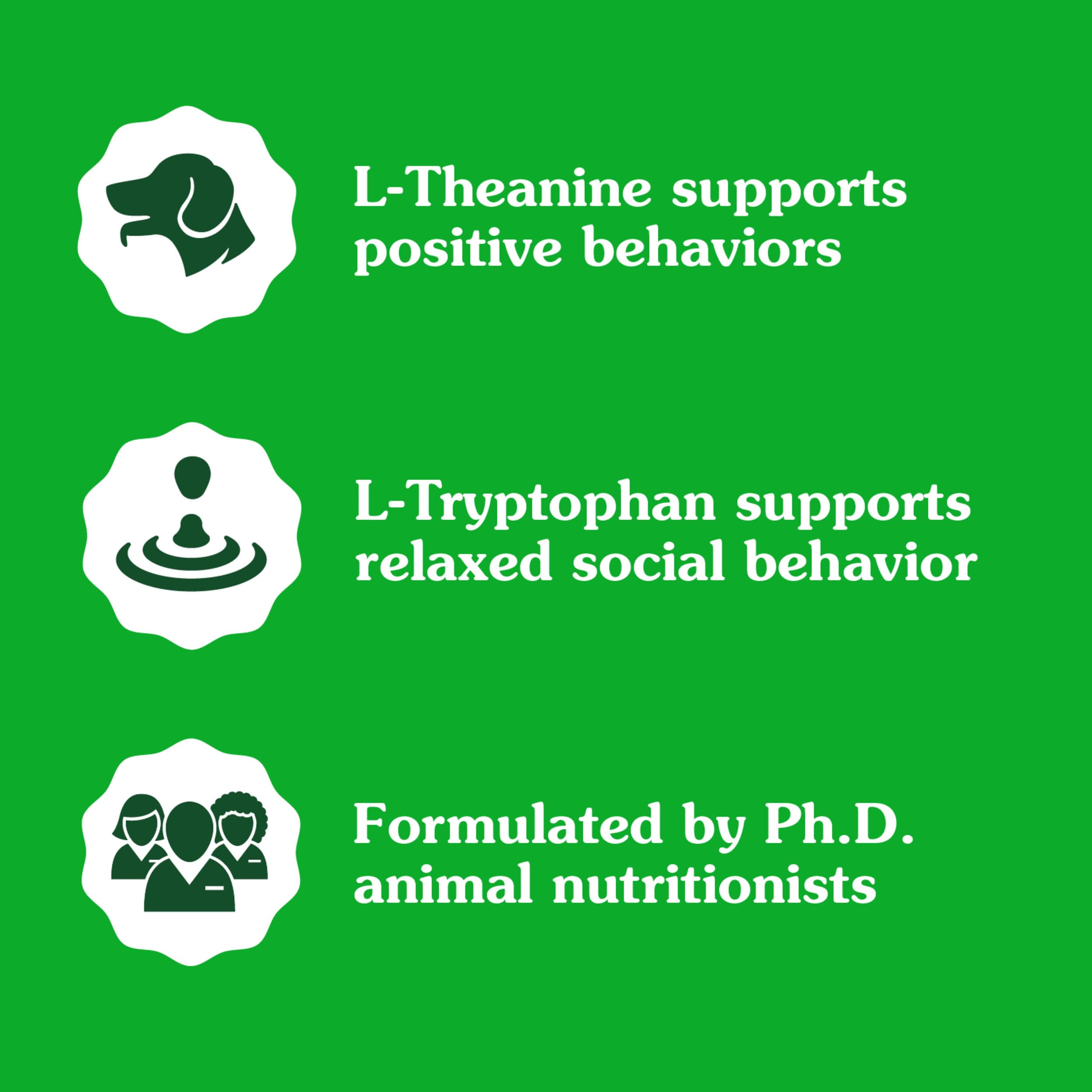 Greenies Calming Chews con L-teanina para calma.
