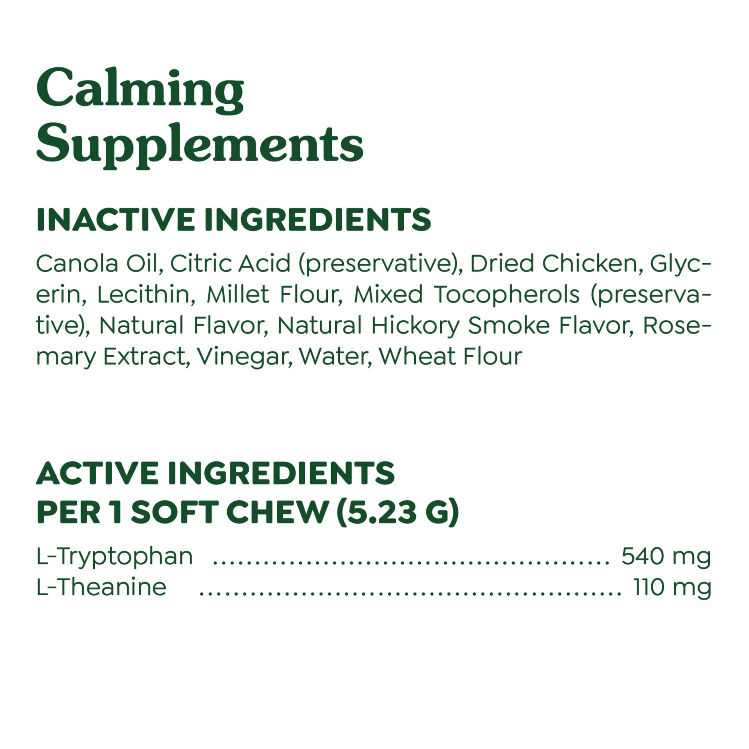 Greenies Calming Chews sin artificiales para perros exigentes.