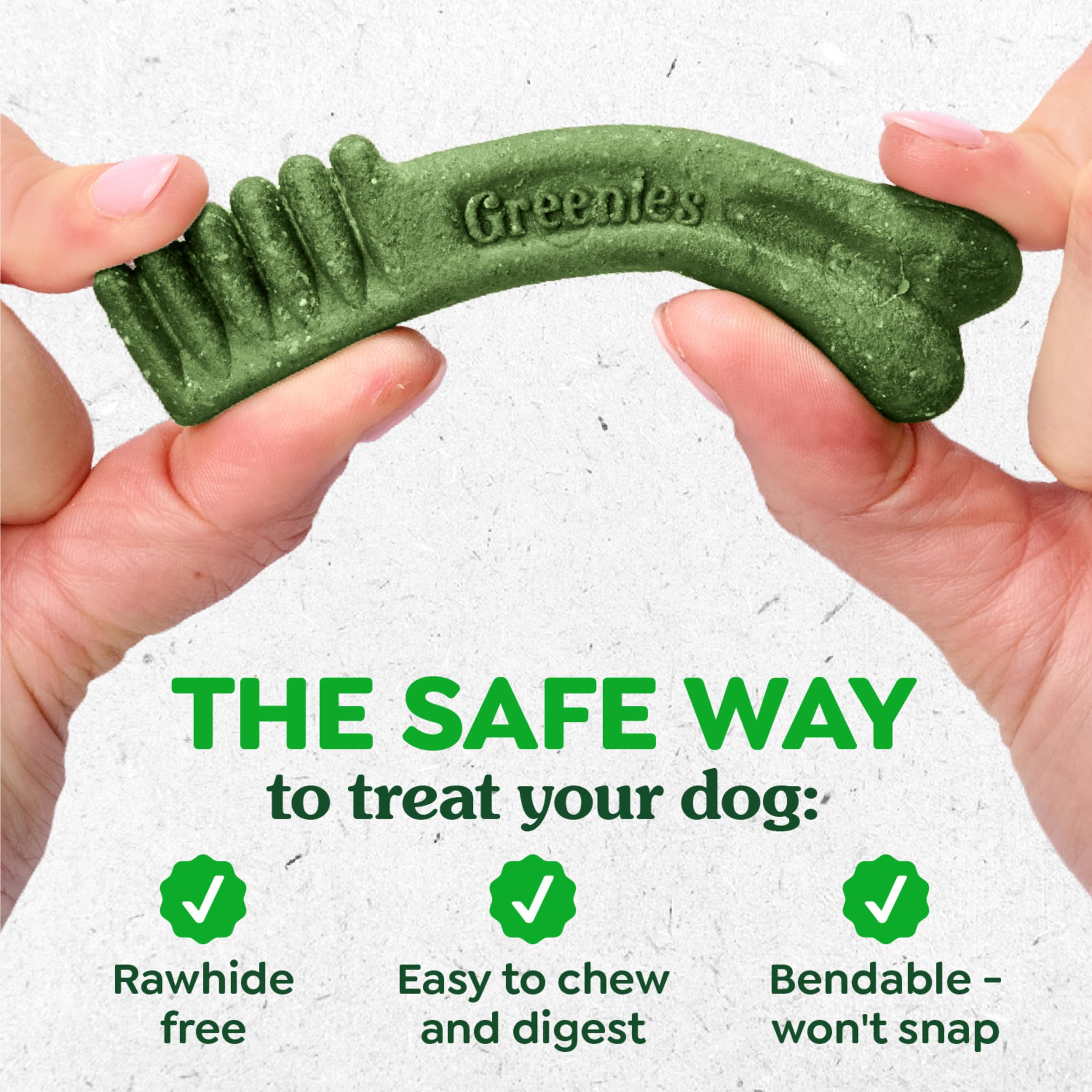 Greenies: cuidado dental diario para dientes y encías sanos en perros grandes.