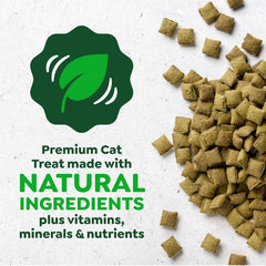 Greenies Feline Smartbites apoyo digestivo gracias a fibra natural.