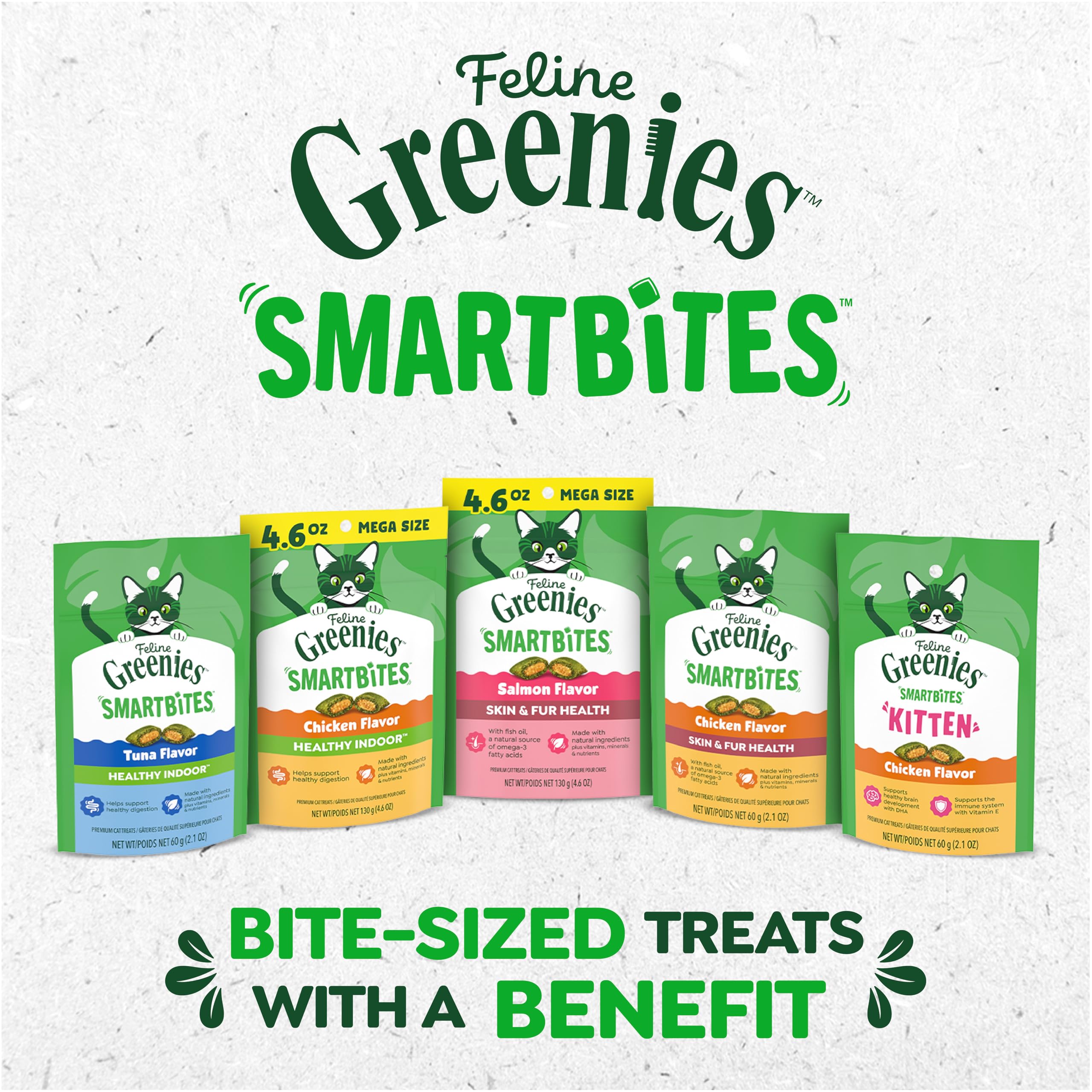 Greenies Feline Smartbites aptos para dispensadores de premios.