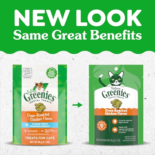 Greenies Gato sabor salmón, sabor delicioso para el cuidado dental.