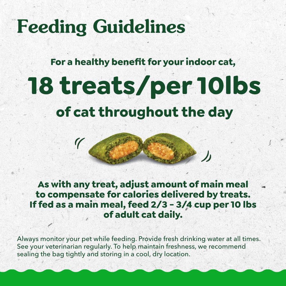 Greenies Feline Smartbites: etiqueta nutricional que destaca ingredientes naturales y vitaminas.