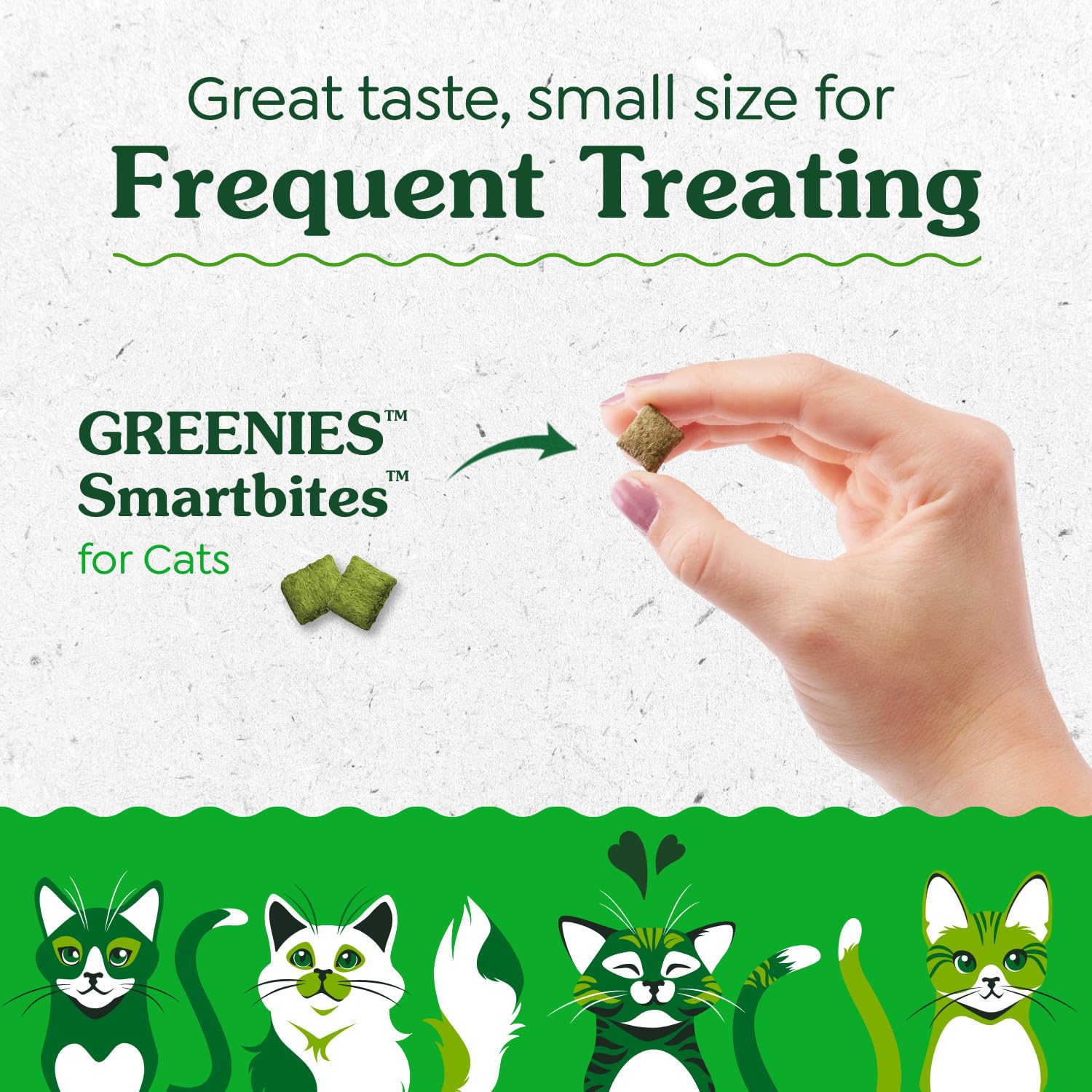 Greenies Feline Smartbites: sabor a pollo que encanta al gato.
