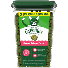 Greenies Gatos: tratamiento dental con sabor a salmón para una boca fresca.