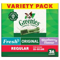 Golosinas dentales Greenies Original para perros, recomendadas por veterinarios para una masticación saludable.