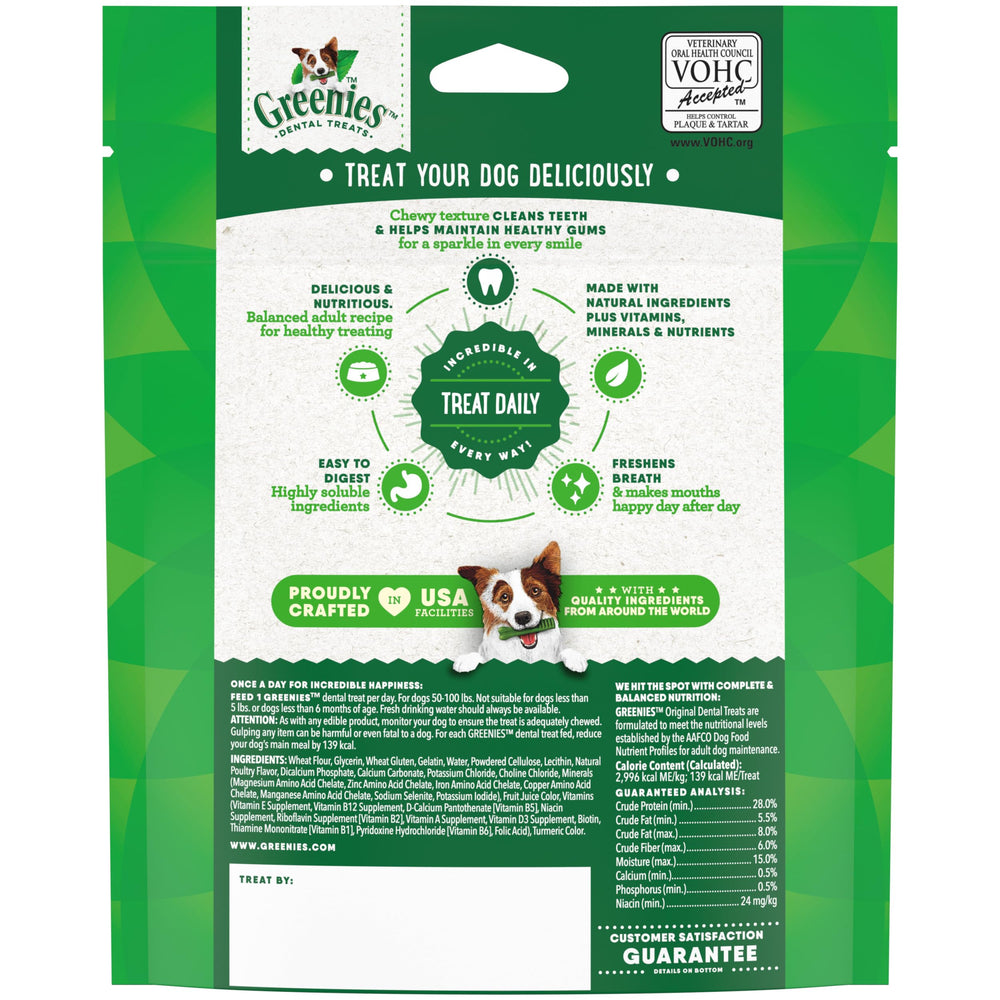Greenies hábitos saludables de boca para perros grandes durante el día.