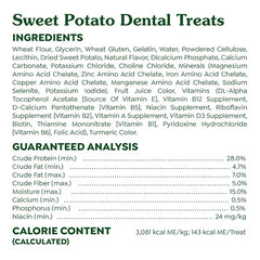 Greenies con ingredientes naturales y minerales para la salud bucal.