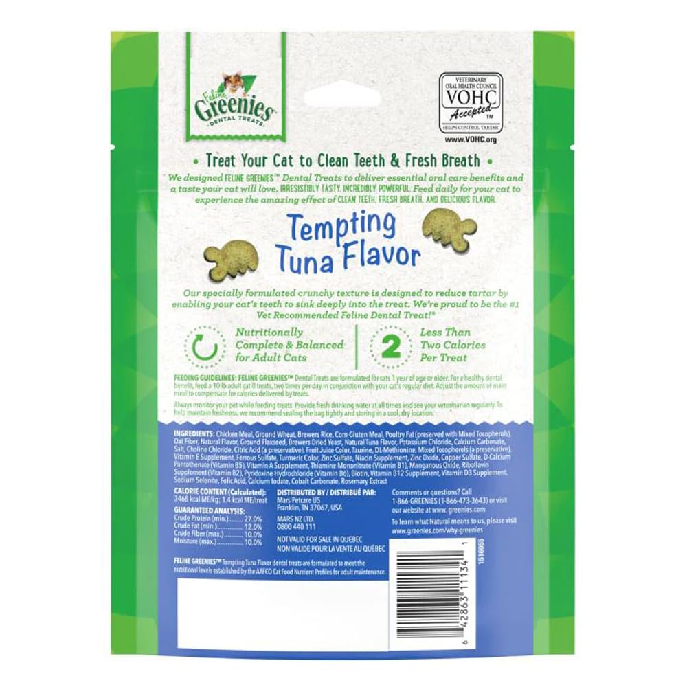 Greenies ingredientes naturales para gato con cuidado dental