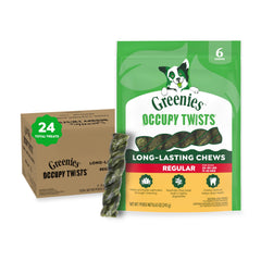 Greenies Occupy Twists: bastones masticables para perros, promueven calma durante la masticación.