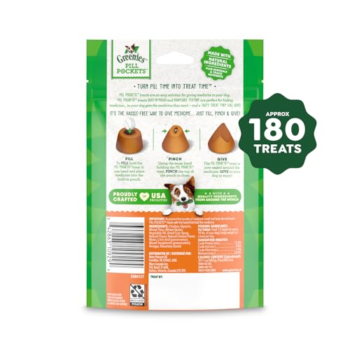Greenies Pill Pockets ocultan medicación en cada porción para perros pequeños