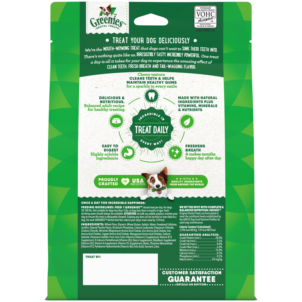 Greenies Premios dentales para perros grandes, sabor original que agrada a muchos perros.