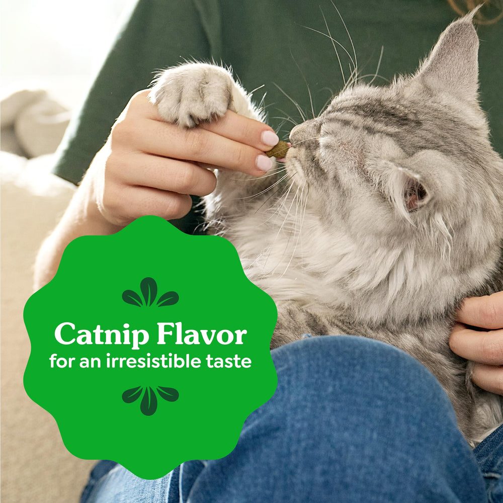 Greenies sabor catnip, aceptación del gato en cada premio.