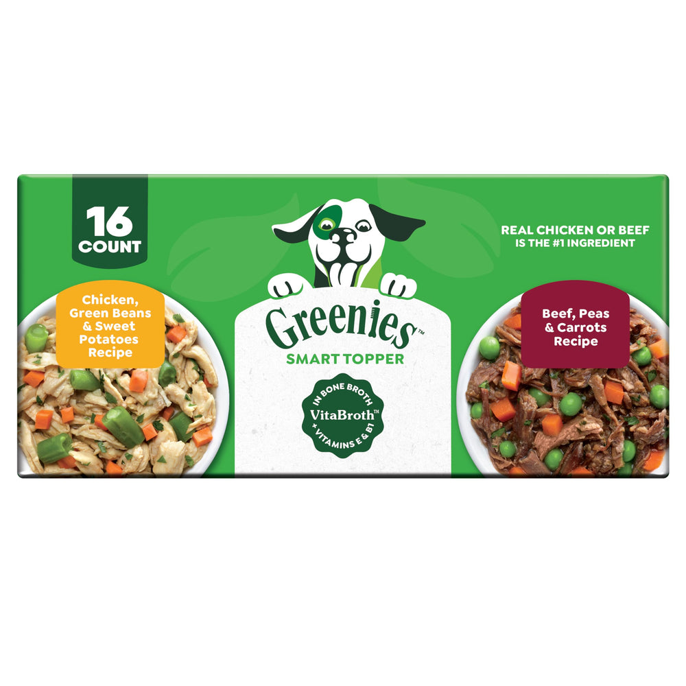 Greenies Smart Topper: empaque frontal, muestra la conveniencia de añadir sabor