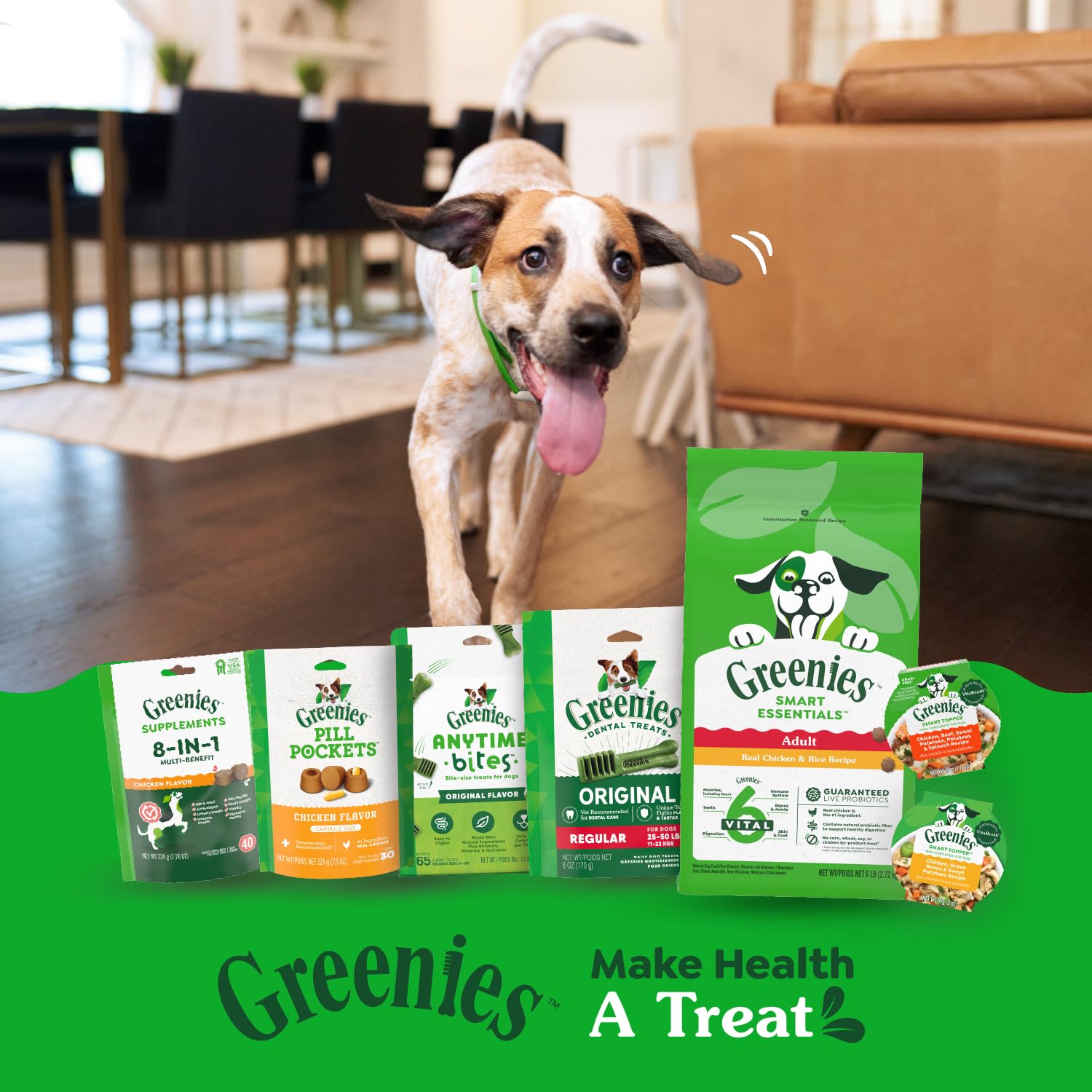 Greenies Smart Topper: horarios de comida flexibles; mezcla o tentempié