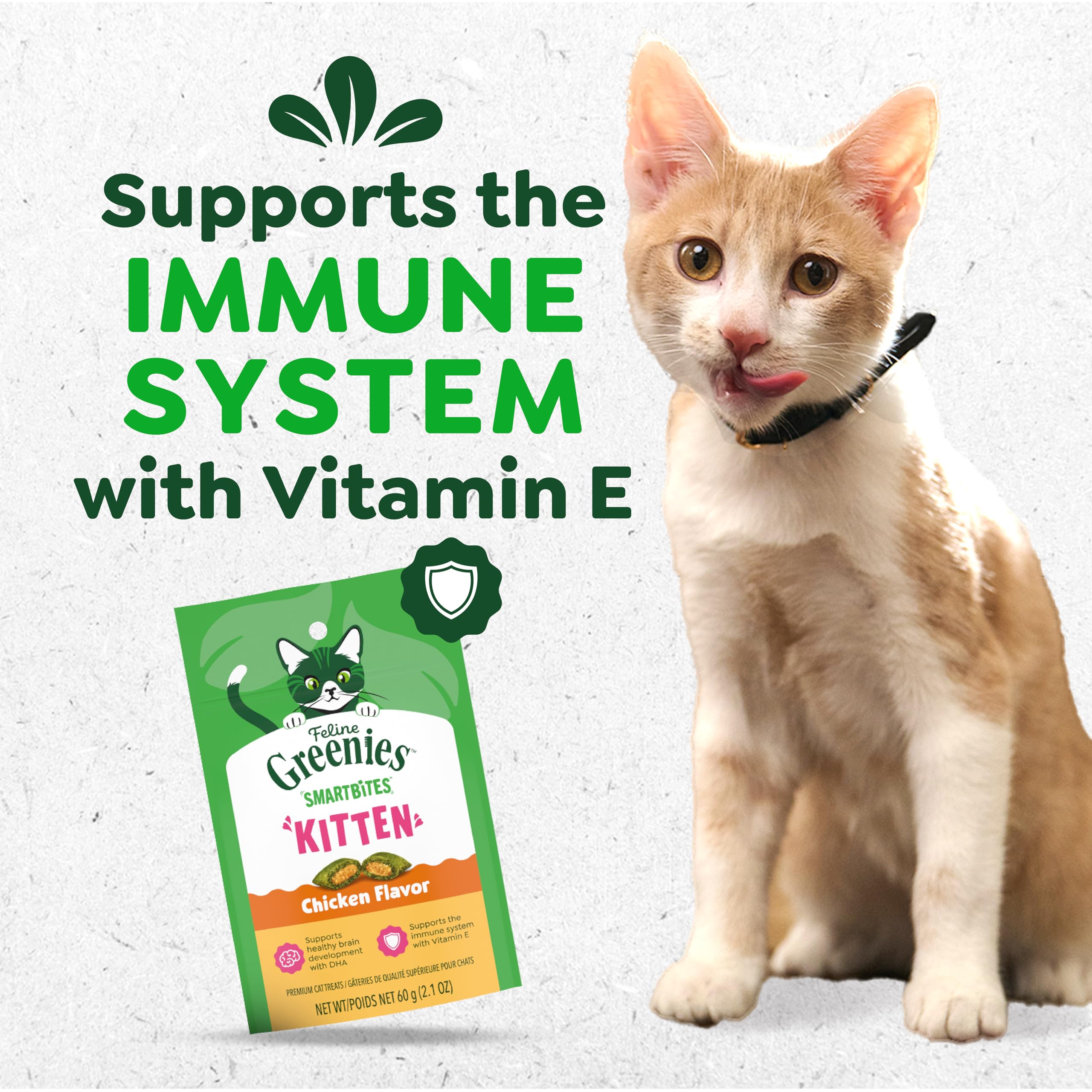 Greenies Smartbites gatitos, textura dual exterior crujiente para masticación