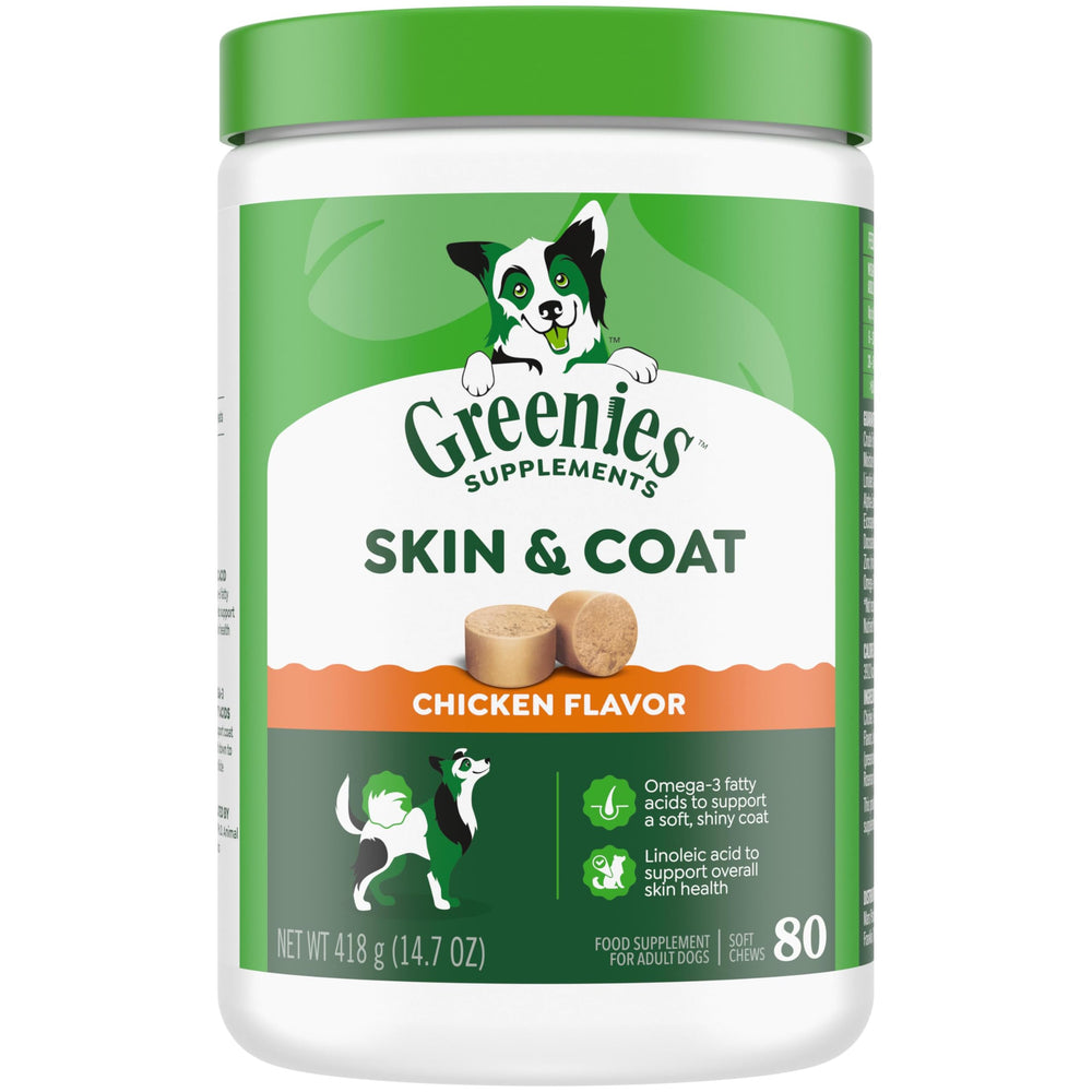 Greenies frasco de suplementos para piel y pelaje sanos