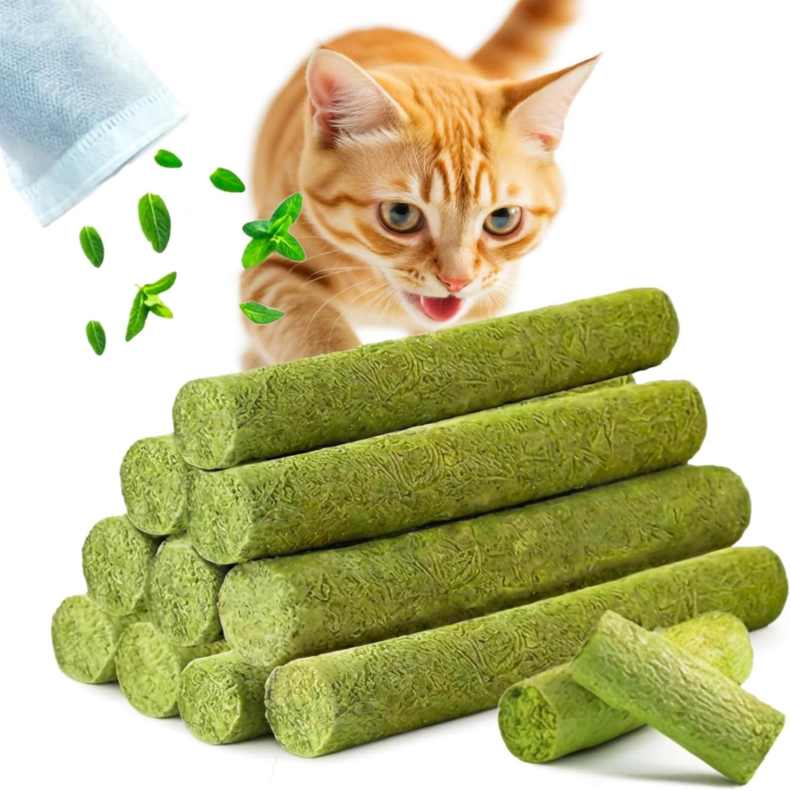 GREMBEB barrita de hierba para gatos, mejora la dentición y ayuda con bolas de pelo.