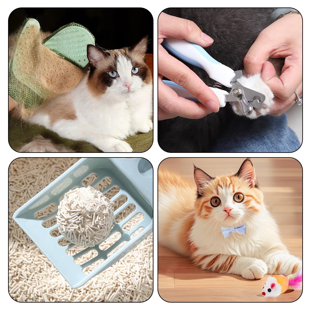 Conjunto GRETJOB Gatito: guantes de cepillado para cepillar con comodidad.