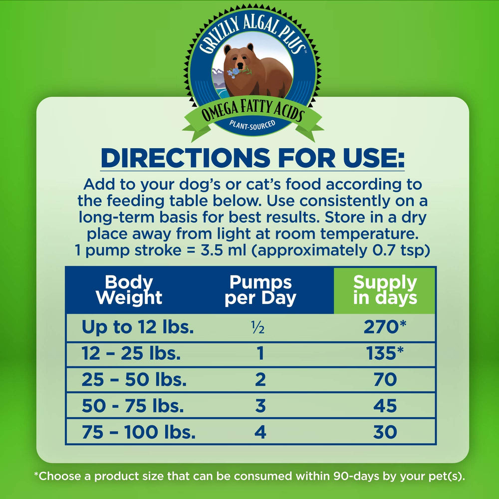 Grizzly Algal Plus: apto para perros y gatos, ideal para rutinas diarias.
