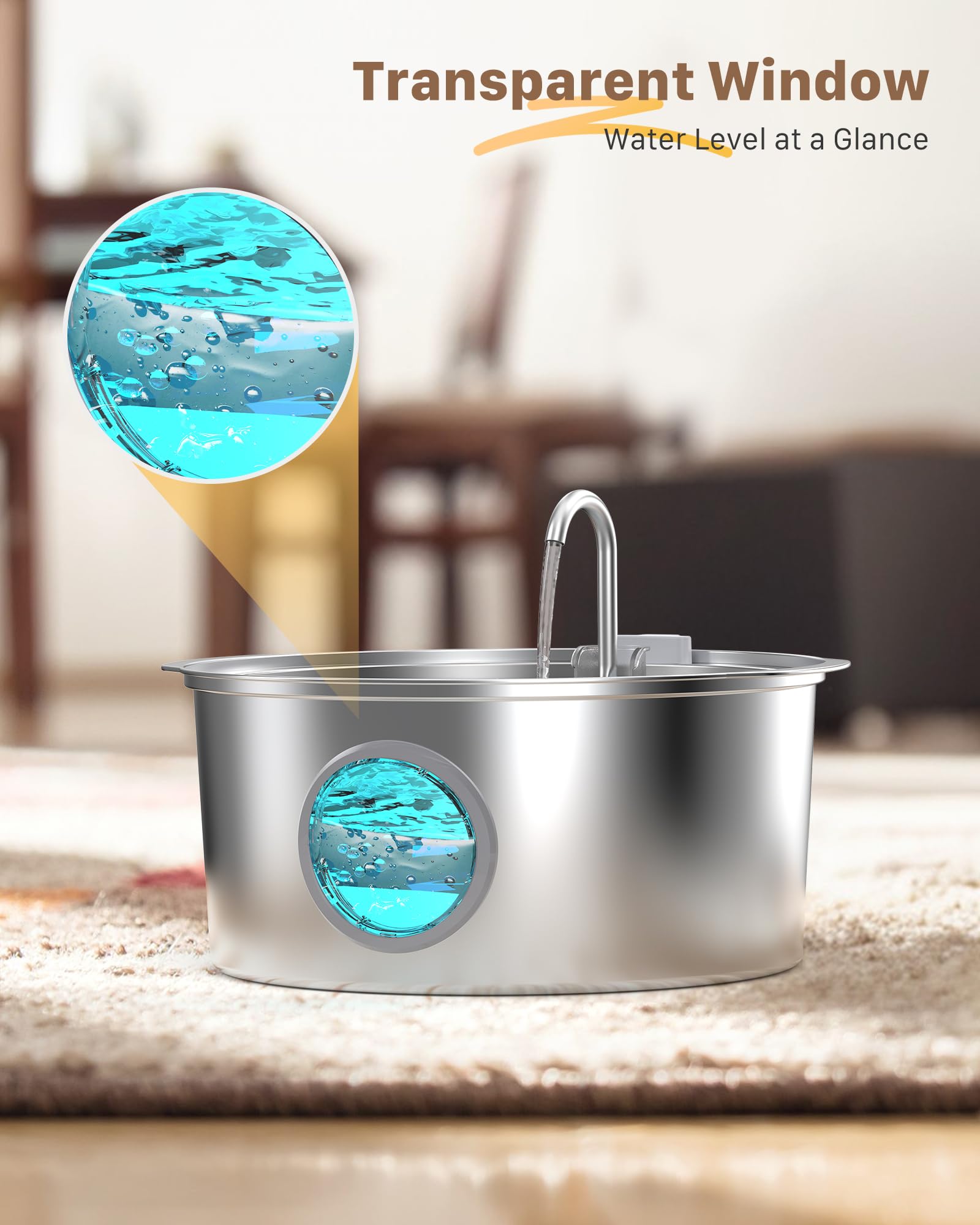 Filtración múltiple GROOKPET protege el agua con filtros de carbón y esponja.