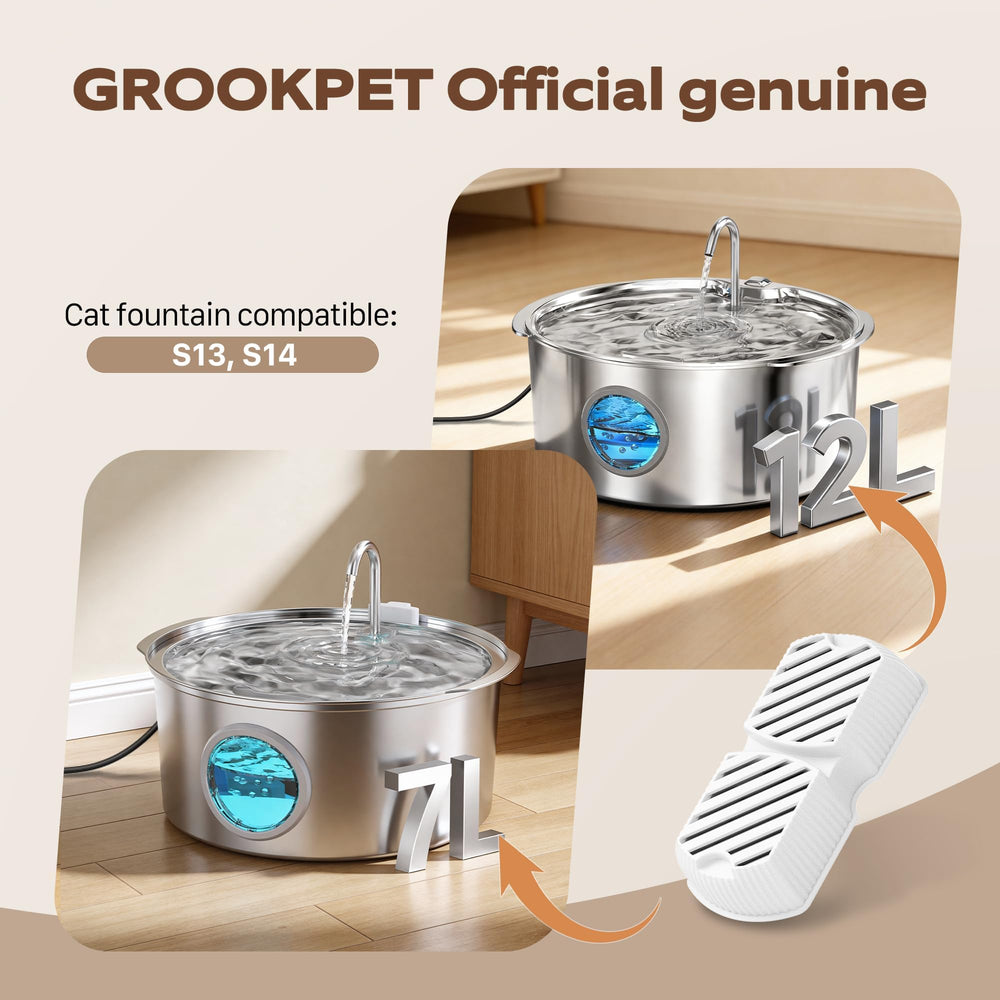 Mantenimiento fácil con GROOKPET: cambia cada 2 semanas para agua más limpia