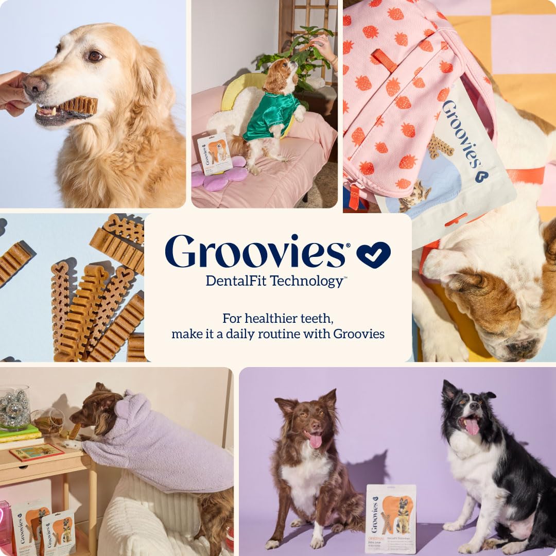 Groovies paquete-12 para perros grandes facilita compra y uso